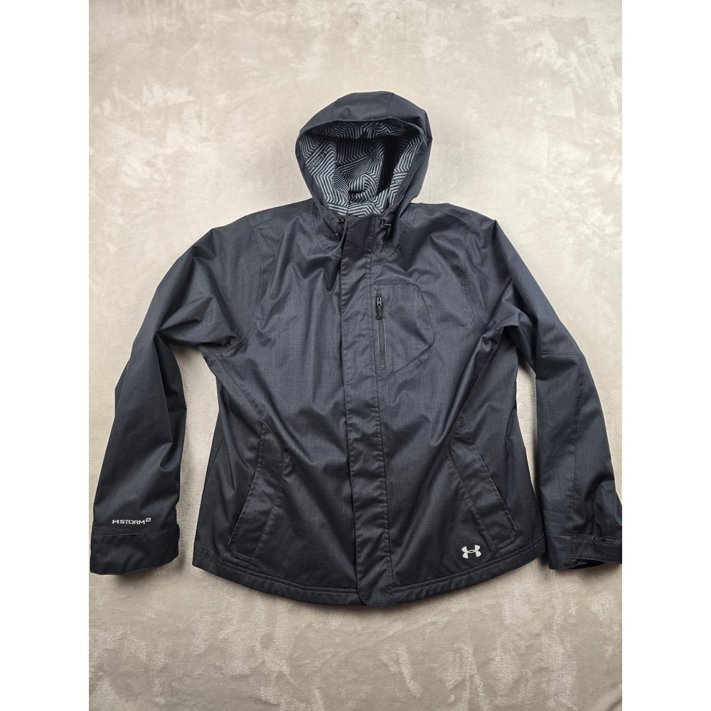 Under Armour Sienna Infrared Storm 2 Jacket Womens XL Black Hood Full Zip *Read